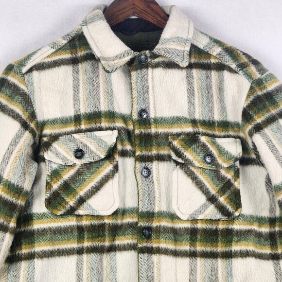 Lee Wald Weatherpal Plaid Wool Shirt Jacket Men's M Fleece Lined Vintage - Picture 5 of 15
